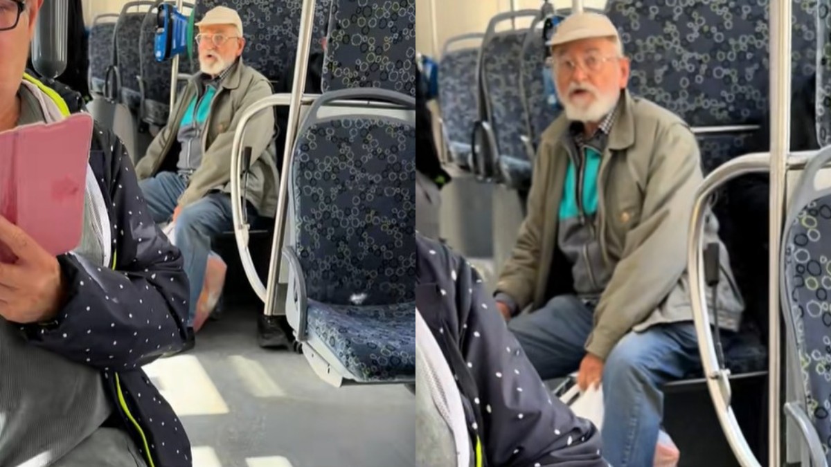 80 χρόνος ηλικιωμένος βρίζει οδηγό λεωφορείου με απαράδεκτο τρόπο