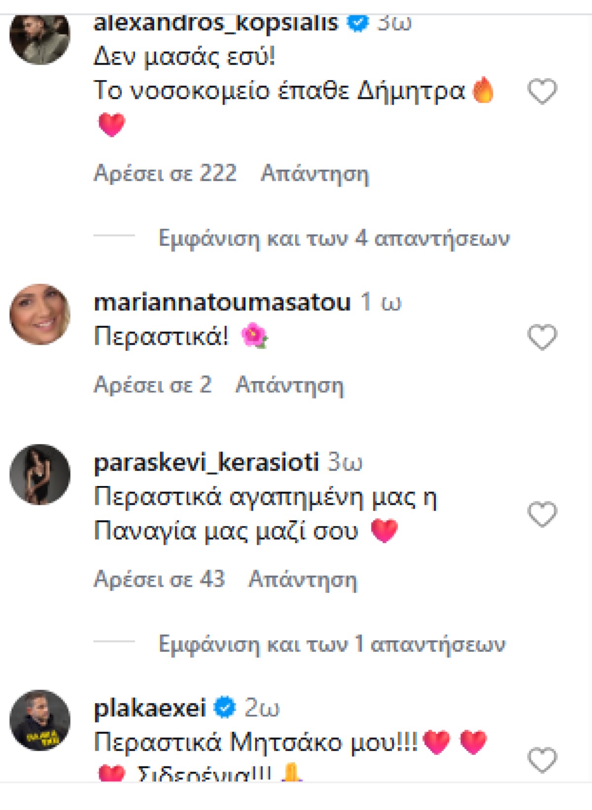 Αντιδράσεις επωνύμων στην δημοσίευση της