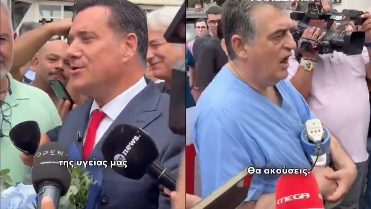 Επική διάλογοι Γεωργιάδη με διαδηλωτές για μαλλί, αυτιά και φρύδια