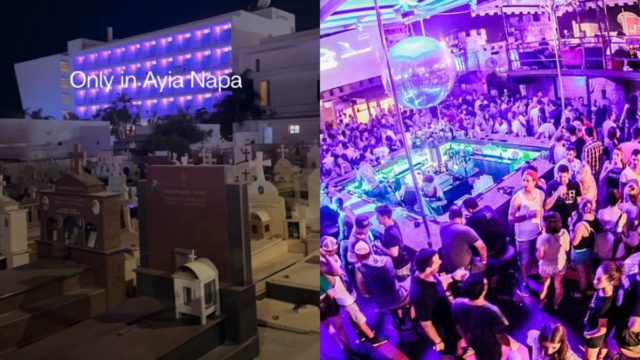 Απίθανο αλλά αληθινό! Στην Αγία Νάπα της Κύπρου άνοιξαν κλαμπ ακριβώς μεσοτοιχία με το νεκροταφείο