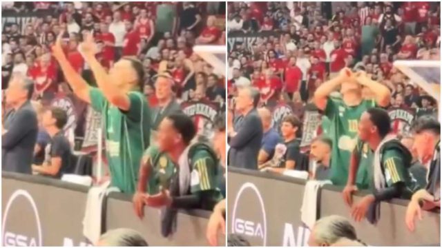 Προκλητικός Σλούκας στο ΣΕΦ: Έβαλε «κιάλια» και έδειξε στους Ολυμπιακούς τα 7 ευρωπαϊκά του Παναθηναϊκού