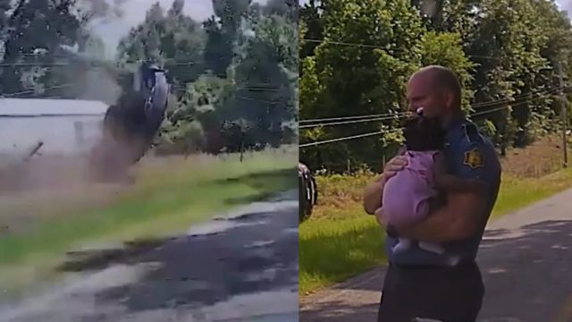 Σοκαριστικό βίντεο από αστυνομική καταδίωξη: «Άγιο» είχε ένα βρέφος – Η στιγμή που «εκτοξεύεται» από αυτόκινητο που ανετράπη
