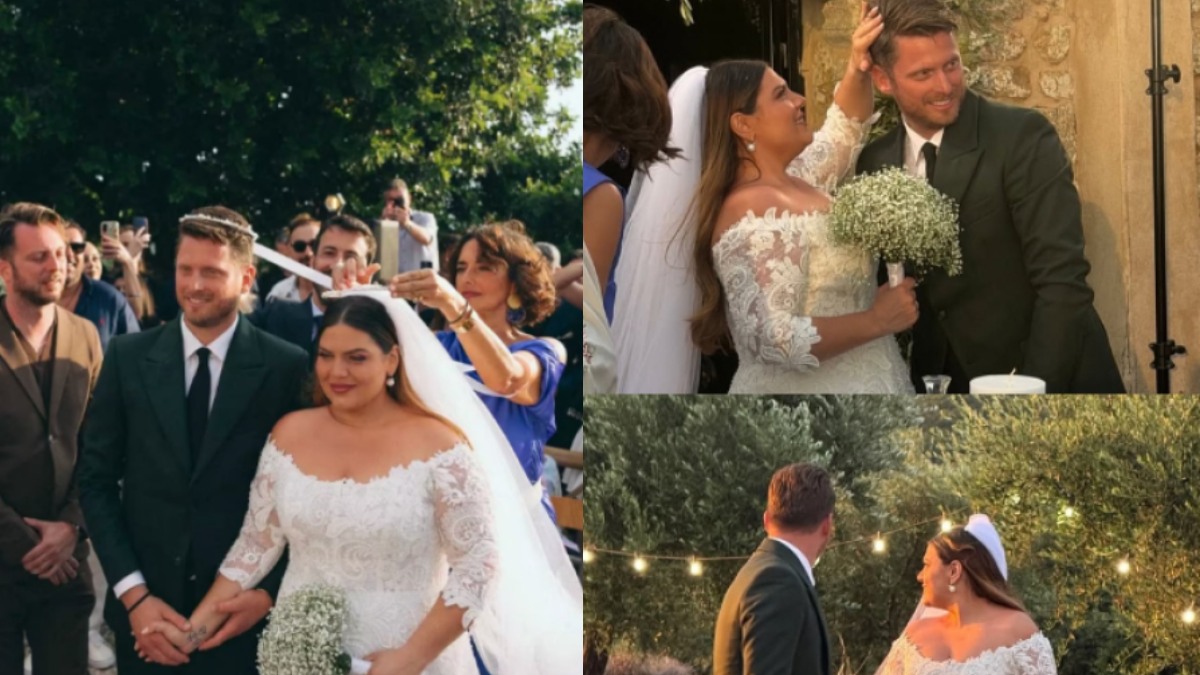 «Πότε πέρασε μία εβδομάδα»: Η Δανάη Μπάρκα και Φάνης Μπότσης σε νέες αδημοσίευτες φωτογραφίες από τον γάμο τους