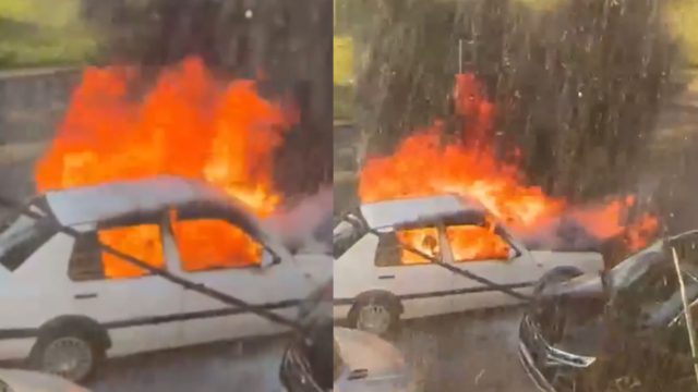 Στιγμές αγωνίας στην Αργυρούπολη: Αυτοκίνητο τυλίχθηκε στις φλόγες και οι κάτοικοι βγήκαν με πυροσβεστήρες – Βίντεο από το σημείο