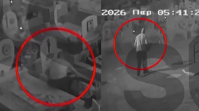 Ανατριχιαστικό βίντεο: Καρέ-καρέ η στιγμή που ο ιερόσυλος 21χρονος να κλέβει από το κοιμητήριο – Είχε ρημάξει τα μνήματα