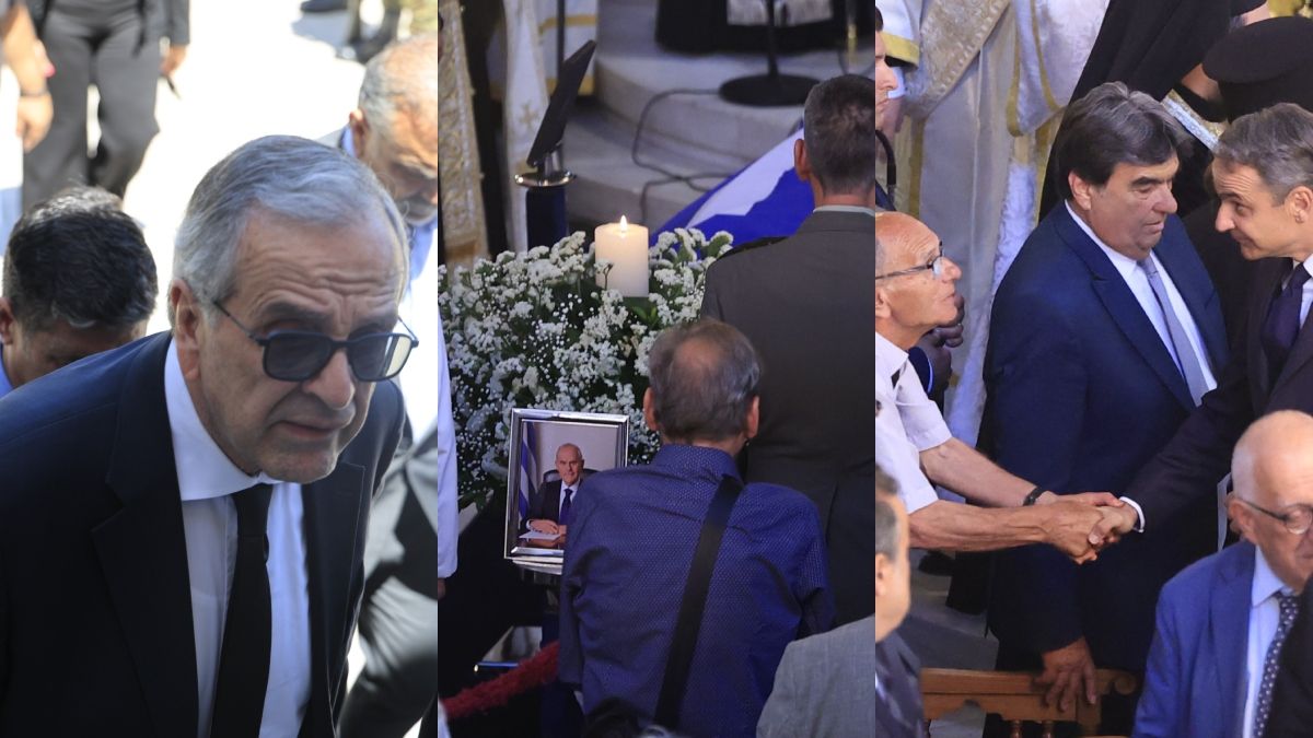 Με ελληνική σημαία το φέρετρο του Νίκου Ταγαρά: Παρών ο Μητσοτάκης – Πολιτικοί, υπουργοί και πλήθος κόσμου τον αποχαιρετούν