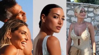 Αθηνά Οικονομάκου – Μπρούνο Τσερέλα: Με λαμπερά φορέματα οι καλεσμένες στην τελετή – Δείτε φωτογραφίες από τις εντυπωσιακές αφίξεις