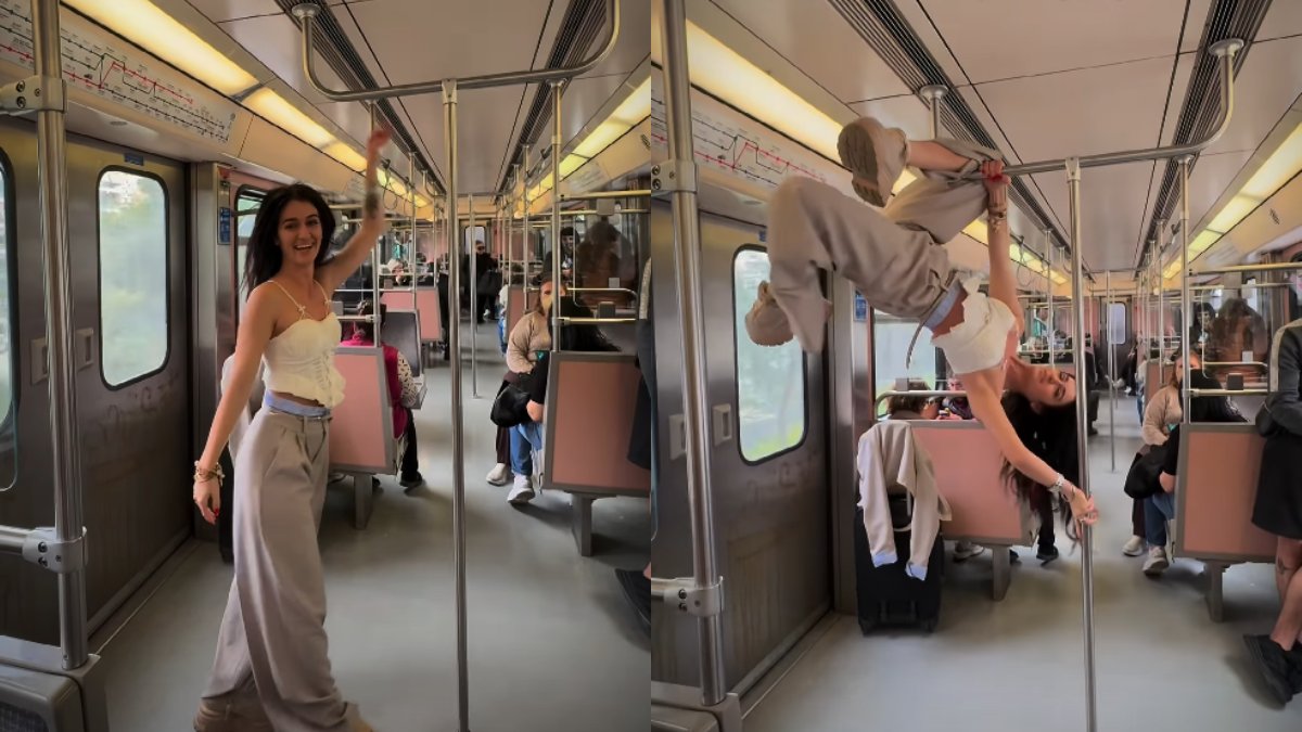 Κοπέλα κάνει pole dancing μέσα σε συρμό του Μετρό και γίνεται viral