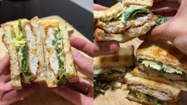 Τραγανό sandwich με τηγανητό κοτόπουλο και δροσερή «Caesar» σαλάτα – Η συνταγή που θα γίνει η αγαπημένη σας