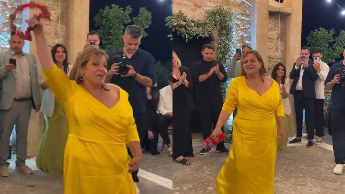 Γάμος Δανάης Μπάρκα: Η Βίκυ Σταυροπούλου χορεύει αλλά «Είσαι το Ταίρι μου» και γίνεται viral