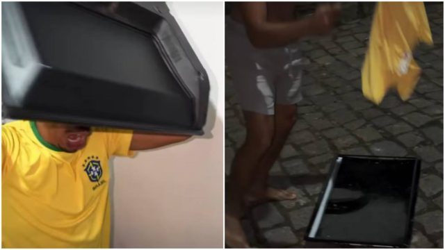 Ψύχραιμα το πήρε! Βραζιλιάνος σπάει την τηλεόραση μετά τον αποκλεισμό της Σελεσάο από το Μουντιάλ