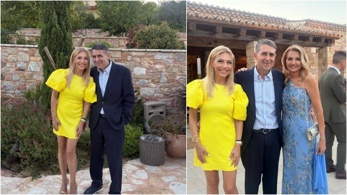 Λαμπερή εμφάνιση σε γάμο: Τίνα Μεσσαροπούλου και Γιώργος Μυλωνάκης πιο ευτυχισμένοι από ποτέ μετά την περιπέτεια υγείας του υφυπουργού!