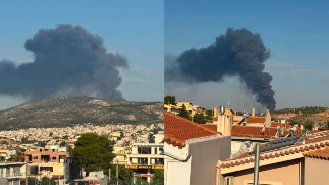 Η τεράστια φωτιά «έπνιξε» τον Ασπρόπυργο: Φόβος για τη μεγάλη δεξαμενή με προπάνιο στο εσωτερικό – Τρεις διασωληνωμένοι
