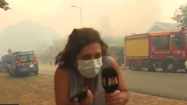 Εφιαλτικές στιγμές στο Μπορντό: Έκρηξη φιάλης υγραερίου δίπλα σε δημοσιογράφο μέσα στις φλόγες (video)