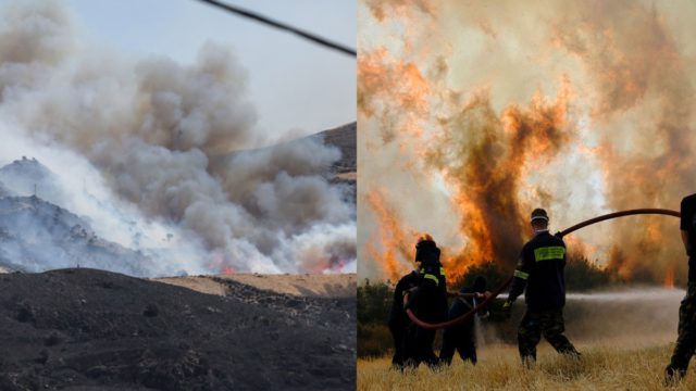 Πύρινη κόλαση σε Ρέθυμνο, Πάρο, Κάλυμνο και Άνδρο: Πυρκαγιά στο φοινικόδασος της Πρέβελης, οι φλόγες μπήκαν σε αυλές – Βίντεο και εικόνες