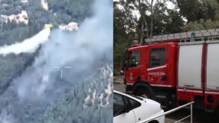 Μεγάλη κινητοποίηση των επίγειων και εναέριων δυνάμεων της Πυροσβεστικής, καθώς η φωτιά στην Κέρκυρα καίει σε δύσβατη αγροτοδασική έκταση κοντά σε διάσπαρτες κατοικίες.