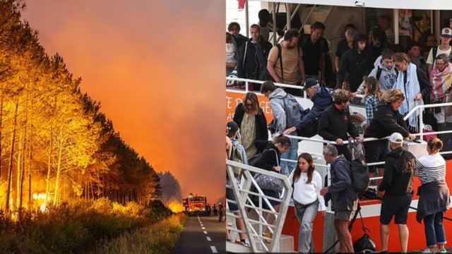 Πύρινος εφιάλτης στη Γαλλία: Μαζικές εκκενώσεις στο Καπ Φερέ – Κάτοικοι και τουρίστες εγκαταλείπουν την περιοχή με βάρκες