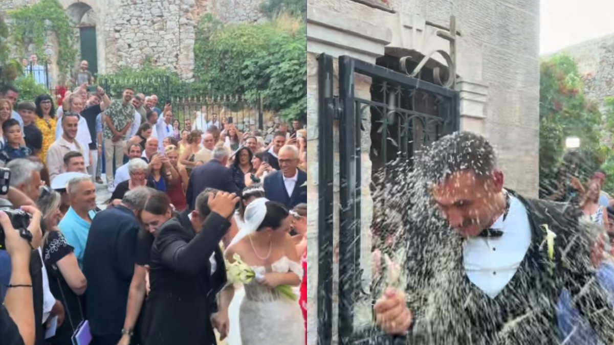 Λίγο υπερβολή: Φίλοι του γαμπρού σε γάμο πετάνε ρύζι στους νεόνυμφους με το… φτυάρι!