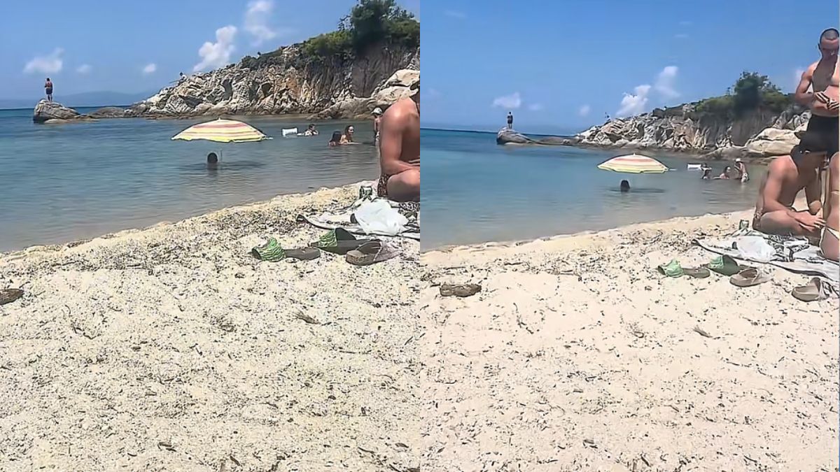 Η πιο απίθανη εικόνα του καλοκαιριού: Ομπρέλα μέσα στη θάλασσα!