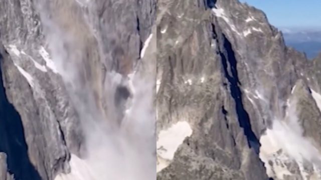 Το Mont Blanc «γκρεμίζεται» μπροστά στα μάτια ορειβάτη: Βίντεο από την γιγαντιαία κατολίσθηση