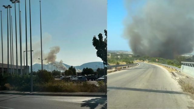 Φωτιά στο Πάτημα Κορωπίου: Ήχησε το 112 -Σηκώθηκαν πέντε εναέρια στη μάχη της κατάσβεσης, βίντεο