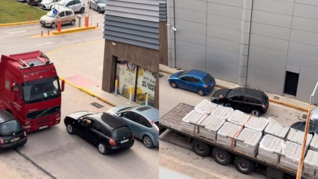 Viral βίντεο με οδηγό ΙΧ και φορτηγού σε επικό καβγά στη μέση του δρόμου