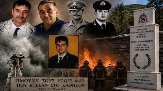 Από τον Κωνσταντίνο Πούλιο μέχρι το Ρέθυμνο: Οι πυροσβέστες που «έσβησαν» στη μάχη και δεν επέστρεψαν ποτέ στις οικογένειές τους