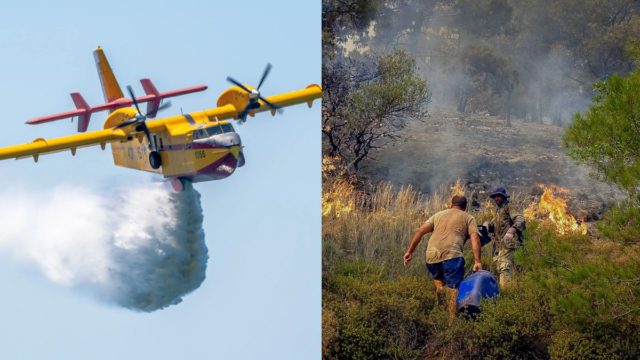 Φωτιά στην Ρόδο: Μεγάλη κινητοποίηση της πυροσβεστικής – Επιχειρούν 4 εναέρια μέσα