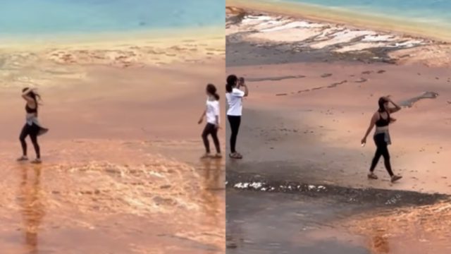 Παραλίγο τραγωδία: Τουρίστριες αγνόησαν τις προειδοποιήσεις και μπήκαν σε απαγορευμένη ζώνη για μία φωτογραφία (Video)