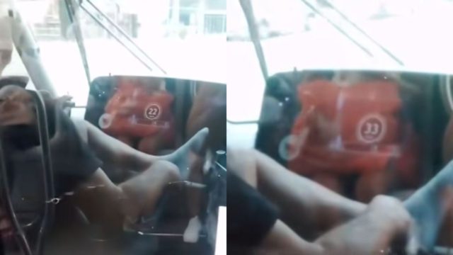 Απίστευτες εικόνες στο Τραμ: Οδηγούσε ξυπόλητος με τα πόδια στην κονσόλα και τσιγάρο στο χέρι (Video)