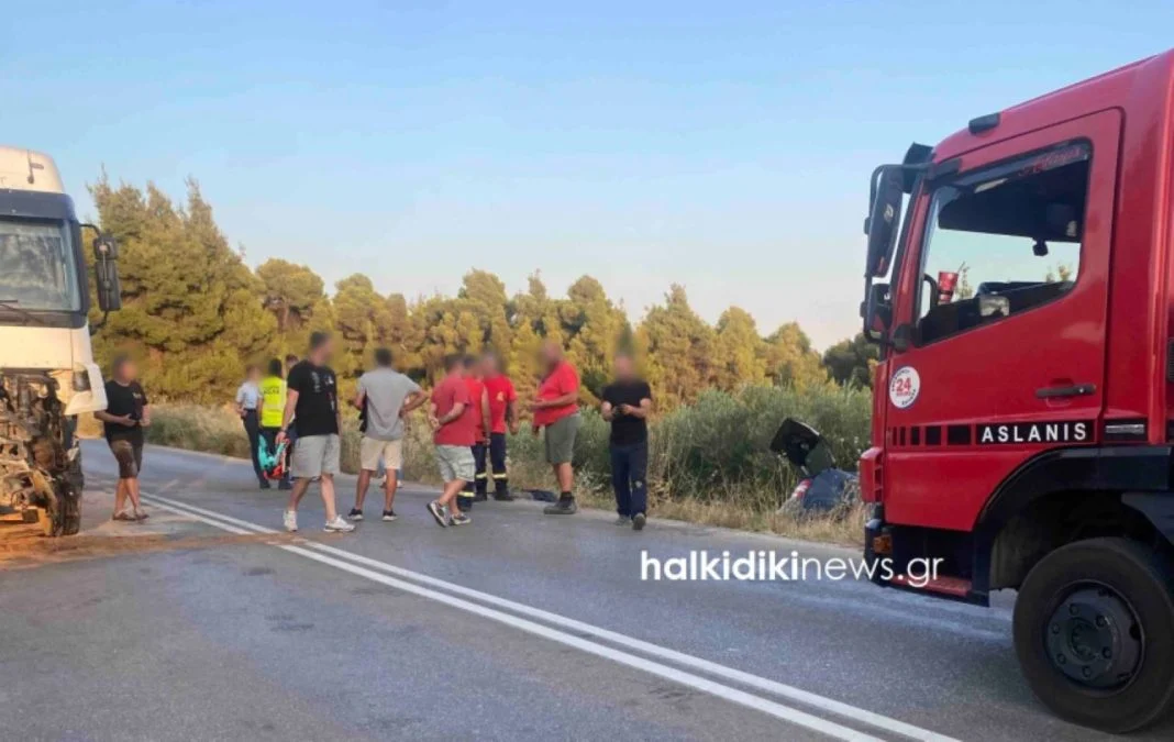 Το σημείο όπου έγινε το τραγικό τροχαίο στη Χαλκιδική