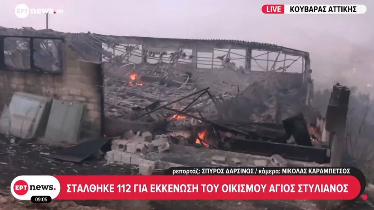 Εφιάλτης στον Κουβαρά: Κάηκε κτηνοτροφική μονάδα – Εκκένωση με 112 και δραματική μάχη με τους θυελλώδεις ανέμους – Διακοπή κυκλοφορίας στη Λ.Λαυρίου