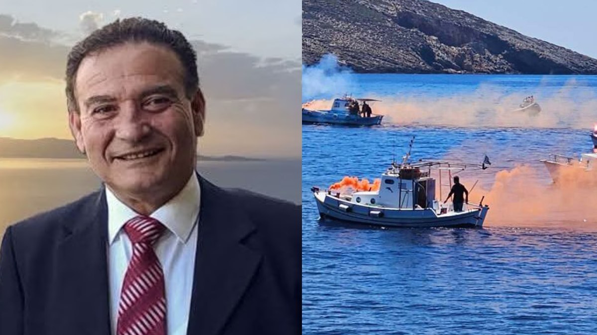 Το τελευταίο αντίο στον Δημήτρη Καρύδη: Με κόρνες πλοίων και καπνογόνα από καΐκια αποχαιρέτησαν τον δήμαρχο Φούρνων [βίντεο]