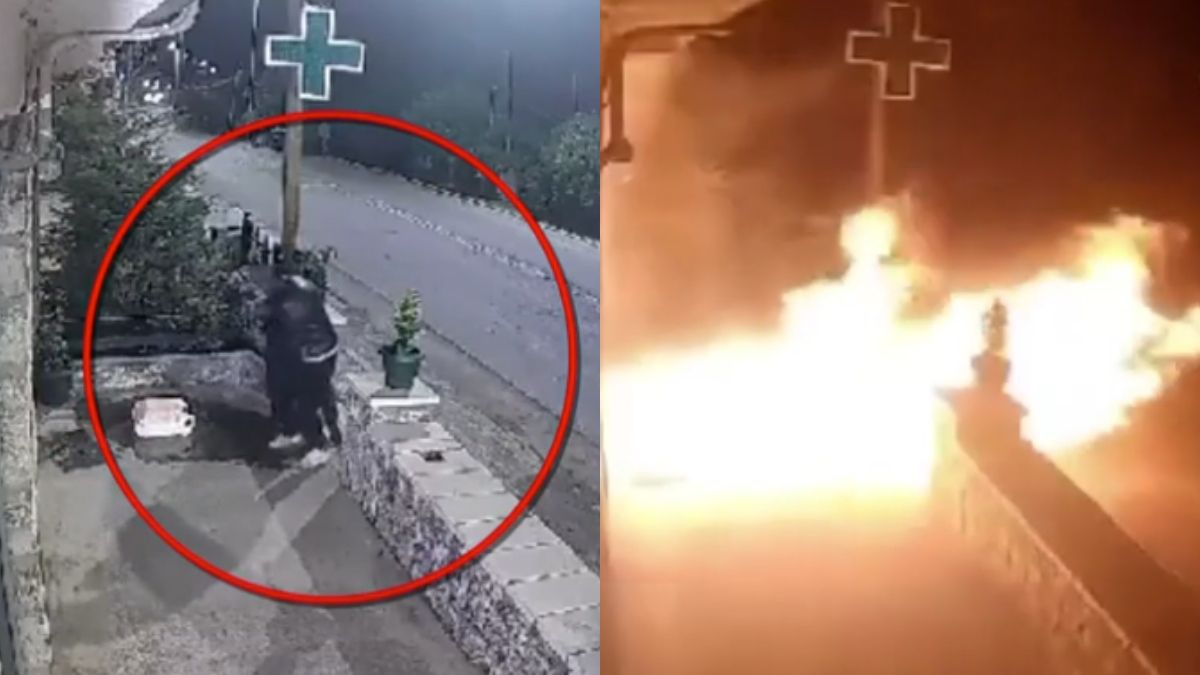 Αρκαδία: Καρέ-καρέ ο εμπρησμός σε φαρμακείο – Έσπασαν την τζαμαρία με καπάκι φρεατίου και έβαλαν φωτιά