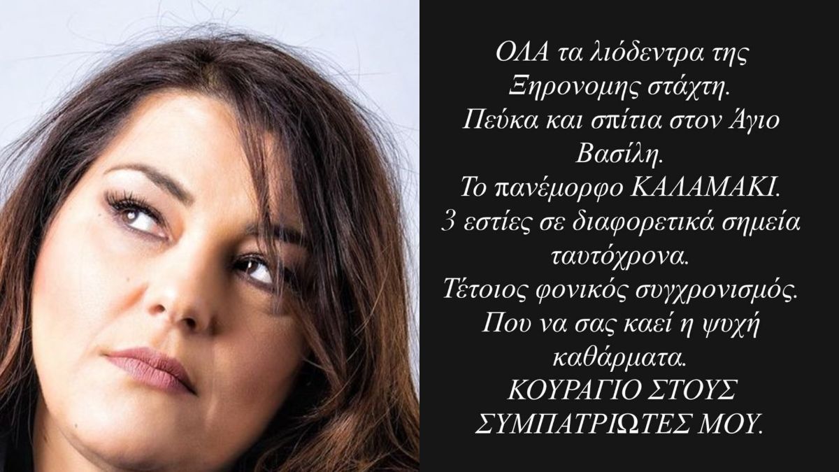 Βοιωτία: Η Κατερίνα Ζαρίφη ξεσπά για την πύρινη καταστροφή στην ιδιαίτερη πατρίδα της