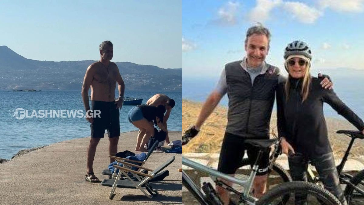 Κυριάκος Μητσοτάκης: Πρωινό μπάνιο μετά το ατύχημα – Στο Μαράθι Χανίων τον συνάντησε ο φακός