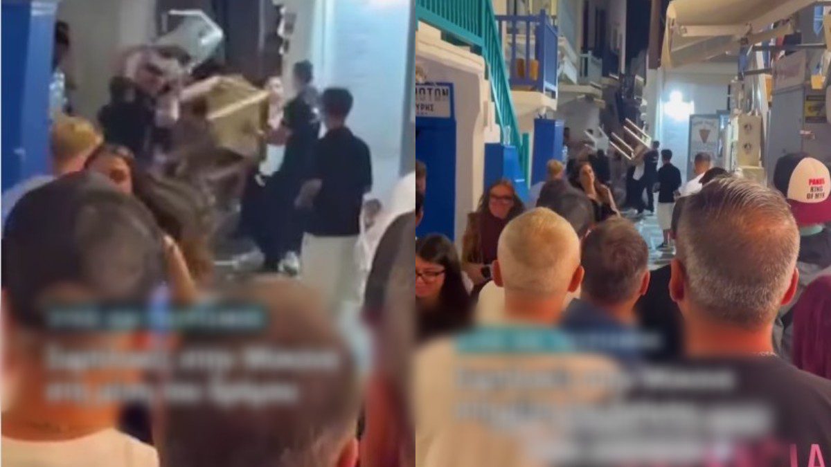 «Πεδίο μάχης» τα Ματογιάννια: Άγριος καβγάς με καρέκλες και πανικός στη «καρδιά» της Μυκόνου – Σοκαριστικό βίντεο-ντοκουμέντο