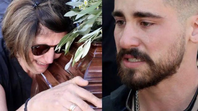 Με δάκρυα στα μάτια το τελευταίο «αντίο» στον Νίκο Καλογερόπουλο: Συγκλονισμένη η σύζυγος και ο γιος του