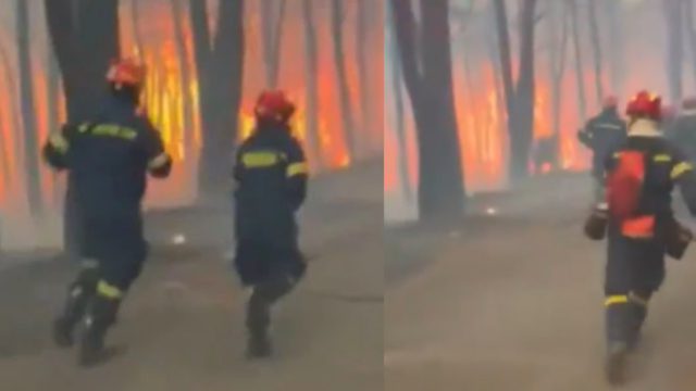 Συγκλονιστικό βίντεο: Η στιγμή που πυροσβέστες ορμούν μέσα στην φωτιά