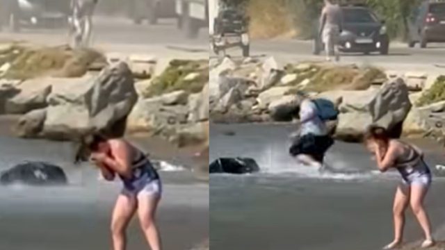 Επικίνδυνο έθιμο στην Σκιάθο: Τουρίστες και βαλίτσες μαζί καταλήγουν στην θάλασσα – Βίντεο
