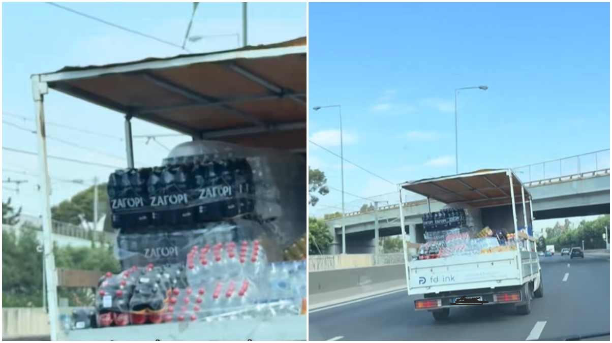 Τραγικό: Επαγγελματίας οδηγός δεν έχει δέσει το εμπόρευμά του και γίνεται κίνδυνος θάνατος στην Αττική Οδό!
