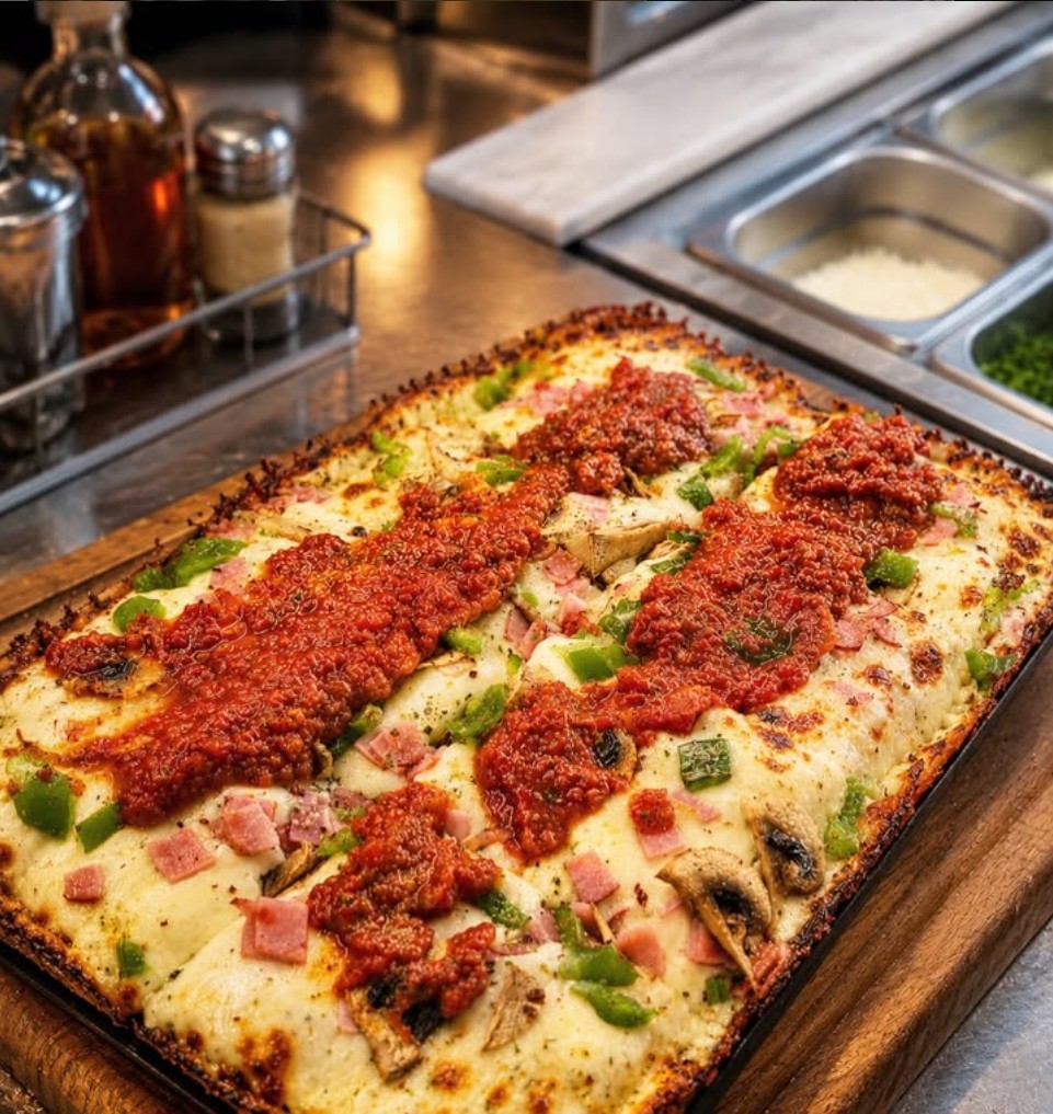 Detroit Style pizza sto Ronnie's