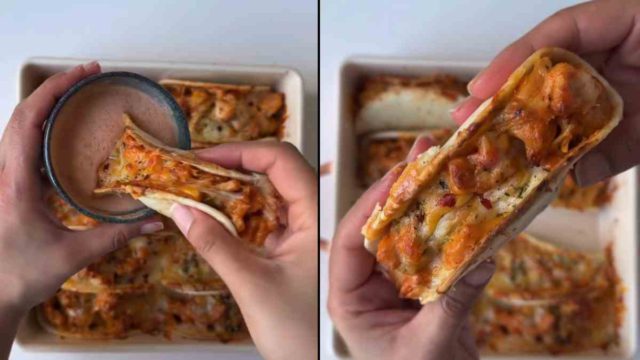 Baked chicken tacos: Τραγανά τάκος κοτόπουλου στον φούρνο με λιωμένο τυρί