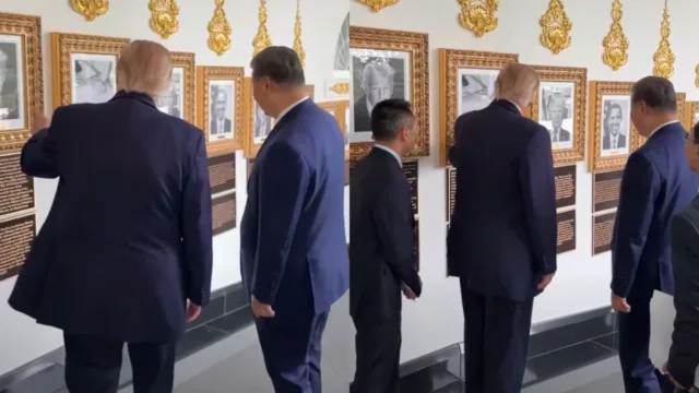 «Καλός φίλος…»: Ο Τραμπ έδειξε στον Σι Τζινπίνγκ το «πορτρέτο»-στυλό του Μπάιντεν και πέθανε στο γέλιο (Βίντεο)