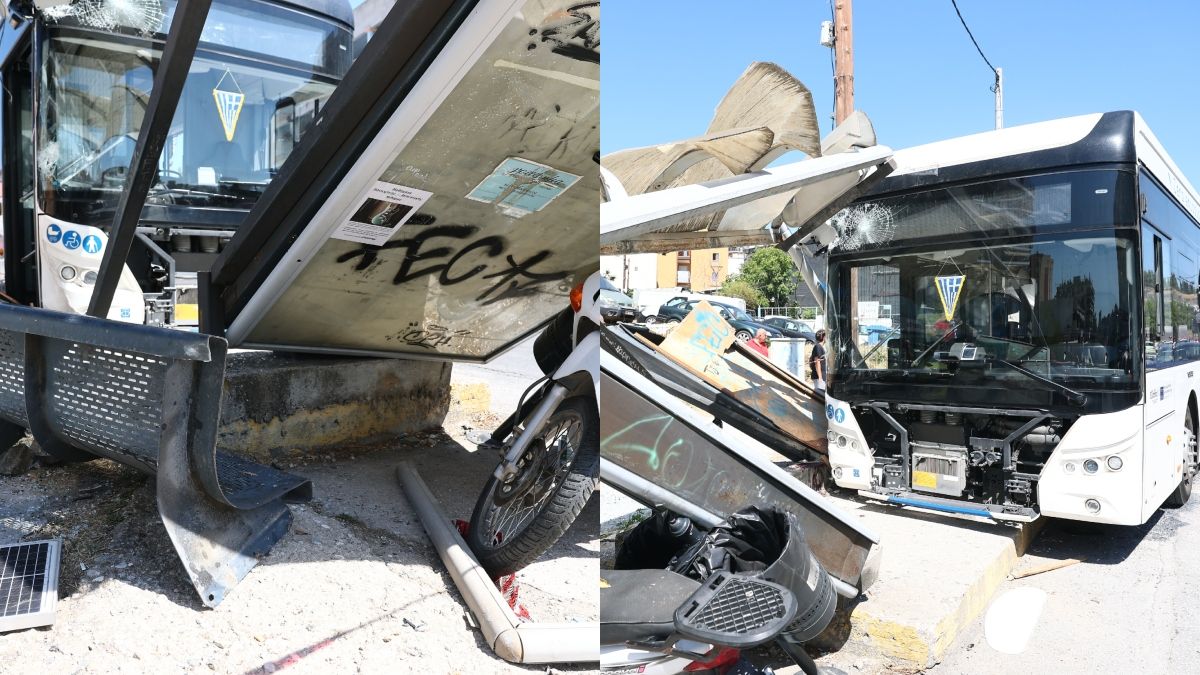 Θεσσαλονίκη: Πώς έπεσε το λεωφορείο πάνω στη στάση με τον κόσμο – Σοβαρά μία 60χρονη με κρανιοεγκεφαλικές κακώσεις