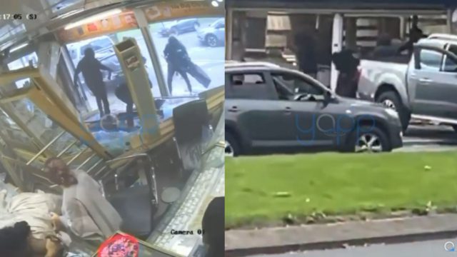 Ληστεία σοκ: Καρέ καρέ η επεισοδιακή εισβολή ληστών σε κοσμηματοπωλείο – Βίντεο