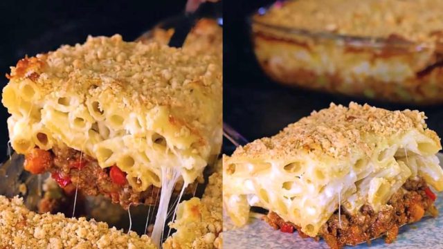Ριγκατόνι με κιμά, μπεσαμέλ και τραγανό crumble – Καλύτερο και από παστίτσιο