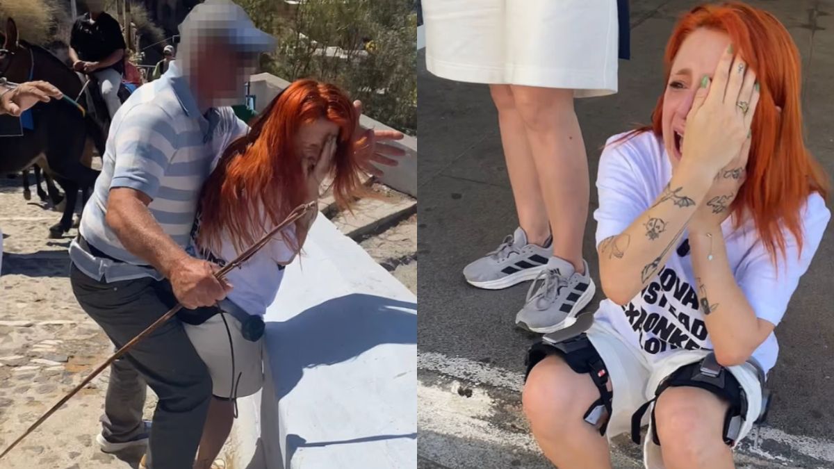 Χαμός στη Σαντορίνη: Χτύπησε ακτιβίστρια κατά τη διάρκεια διαμαρτυρίας για τα γαϊδούρια – Σοκάρει το βίντεο