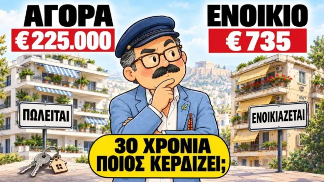 Ενοίκιο ή αγορά σπιτιού στην Ελλάδα: Ποιος κερδίζει μετά από 30 χρόνια