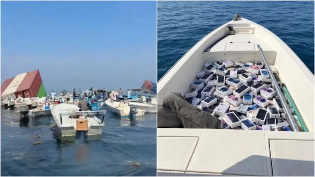 Στενά του Ορμούζ: Βυθίστηκε εμπορικό πλοίο και γέμισε η θάλασσα με… iPhone και ακριβά αρώματα